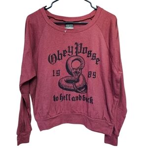 Obey Women's Red Crewneck Long Sleeve Graphic Shirt Size Small Nwt